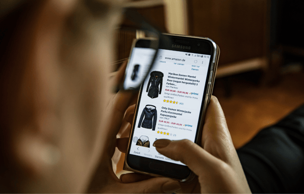 Employee shopping on Amazon enjoying the gift of choice.