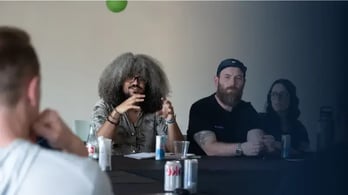members of the giftbit dev team collaborating on a team trip