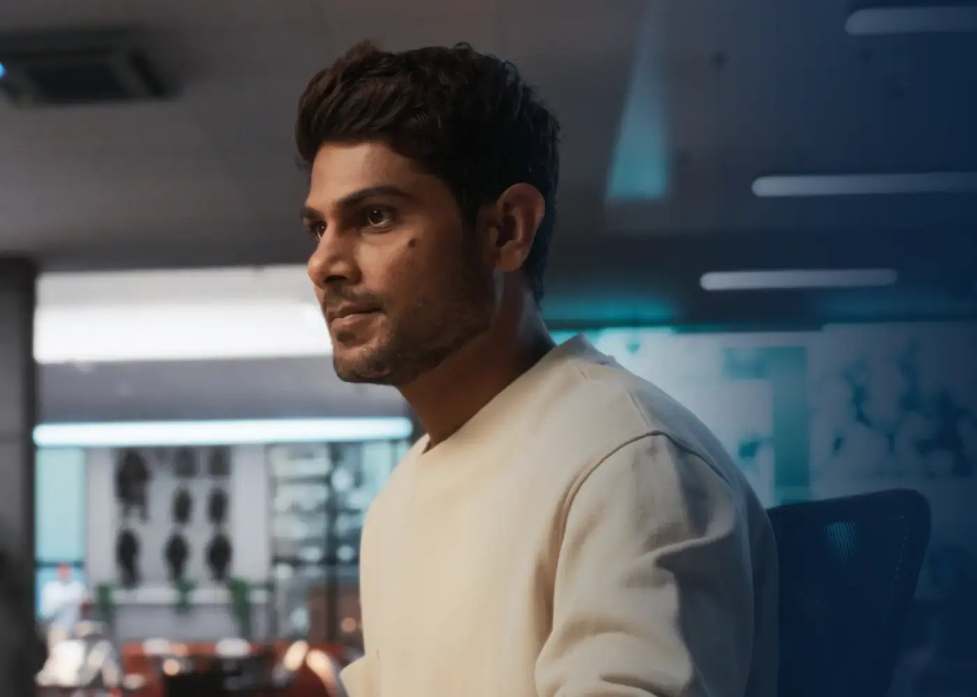 Salesman working in an office