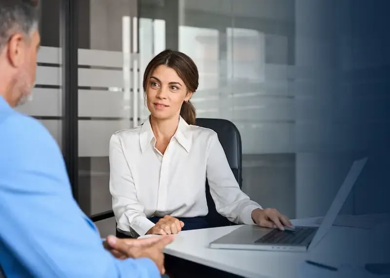 CFO discussing financial security for gift card campaign..