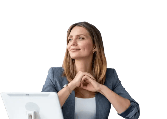 Project manager at computer considering prepaid incentive options.