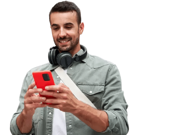 Recipient choosing his favorite gift card category.