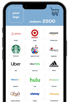 example of gamification redemption screen on a phone